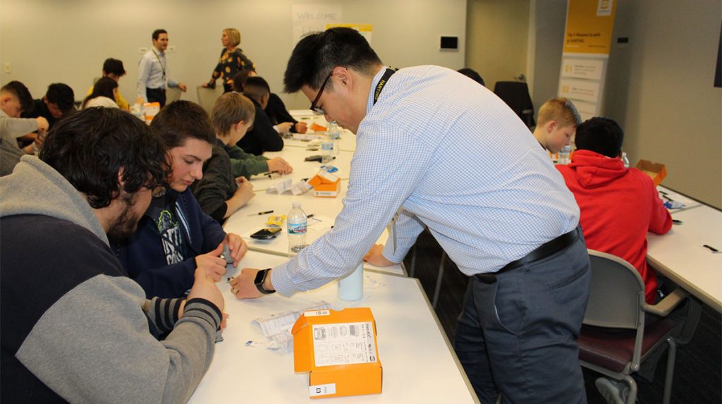 Freshmen students from Bartlet's STEM Academy visit Harting North America in Elgin, IL