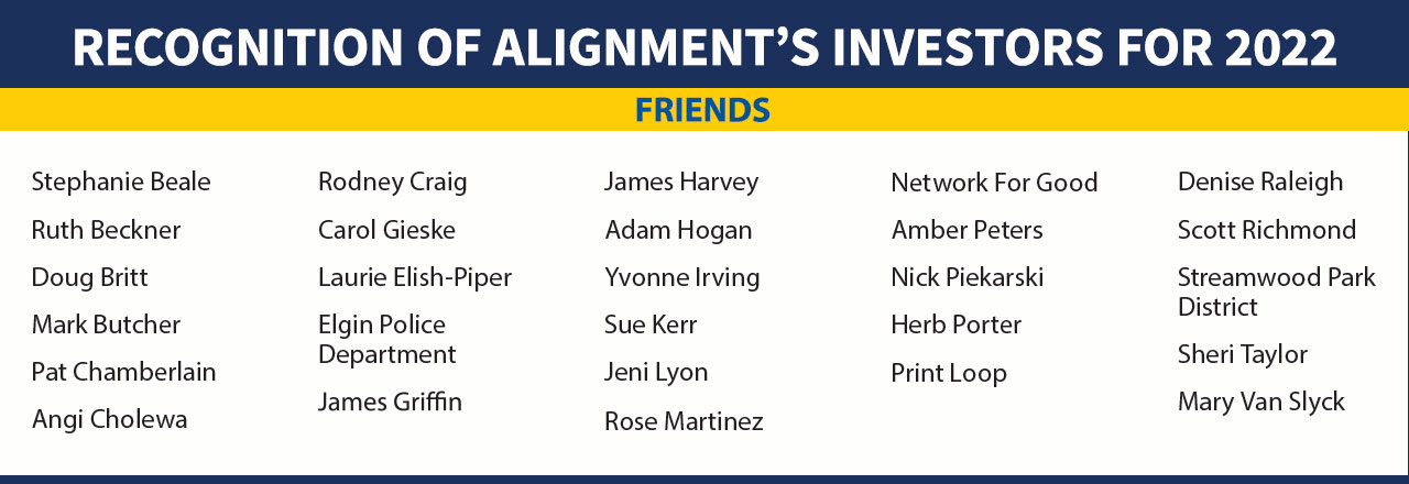 Recognition of Alignment’s Investors for 2022 - Friends