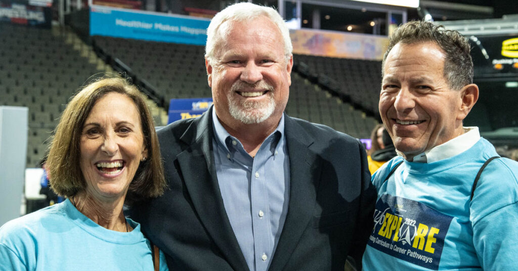 Mark and Robin Seigle with Governing Board Chair Bill Wright at EXPLORE 2022