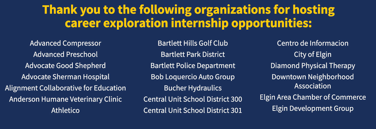 Thank you to our Internship Hosts