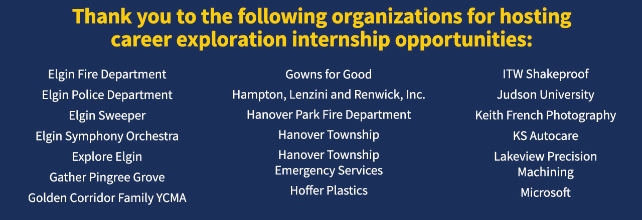 Thank you to our Internship Hosts