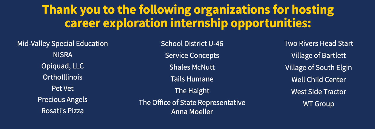 Thank you to our Internship Hosts
