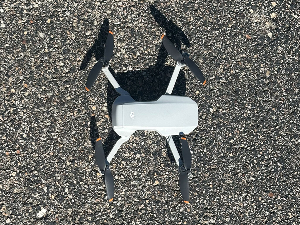 alignment drone on pavement